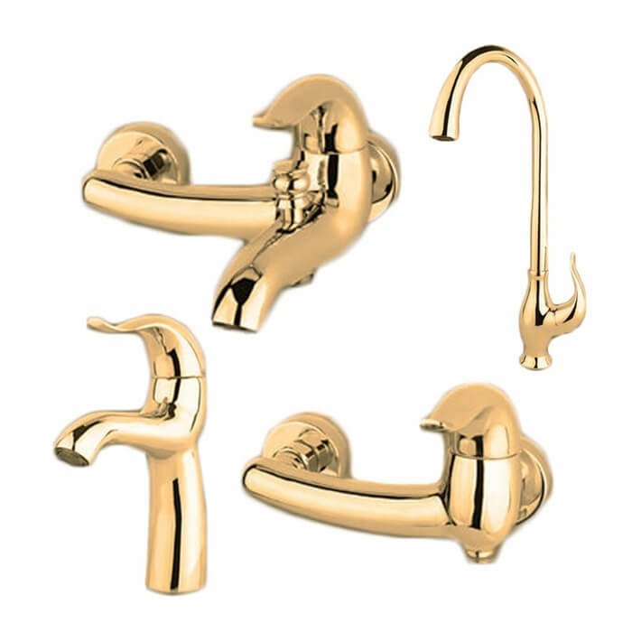 ست 4 تیکه شیرالات اکتاو طلایی ، شرکت راسان