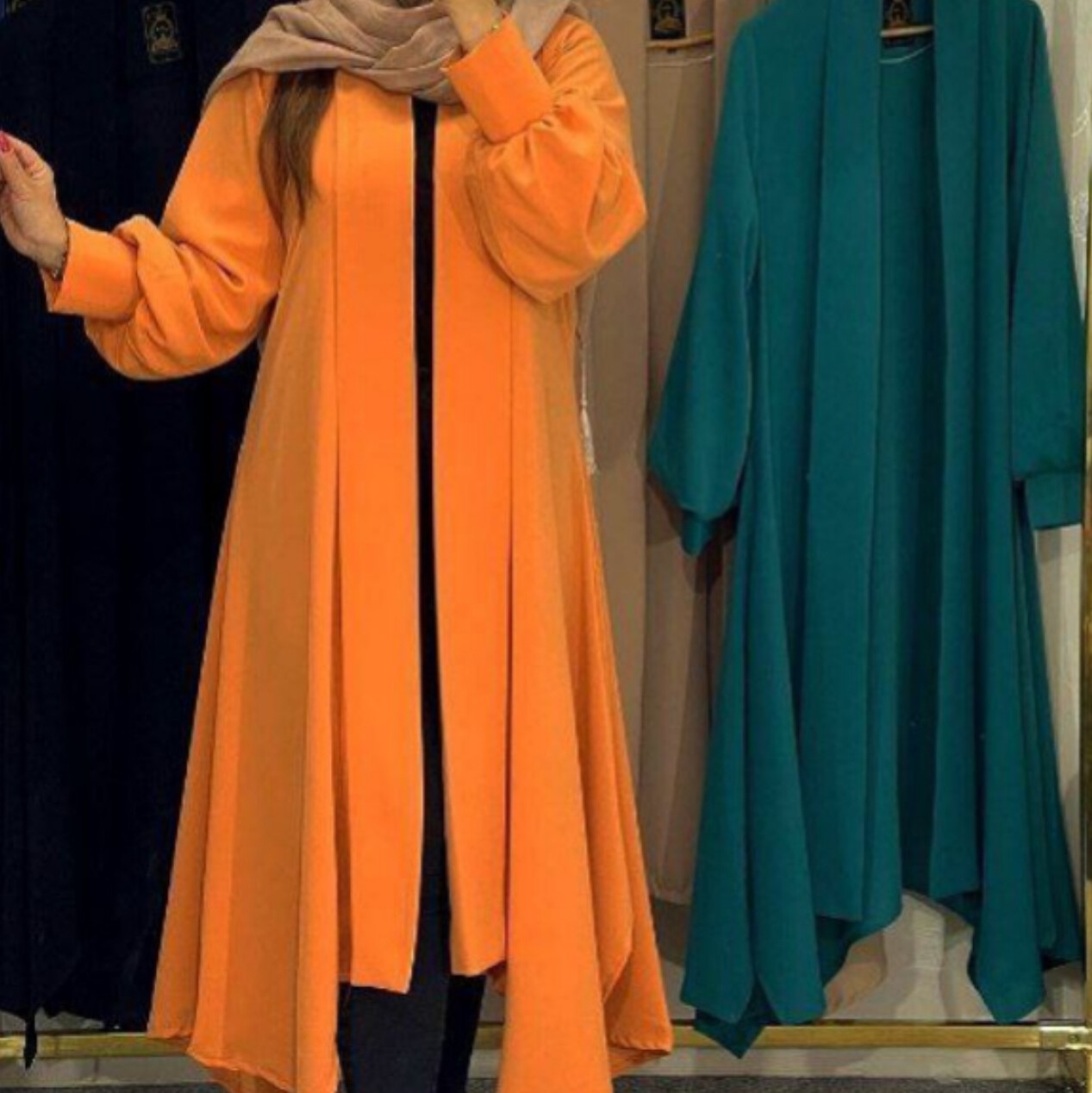 مانتو بلند زنانه نارنجی