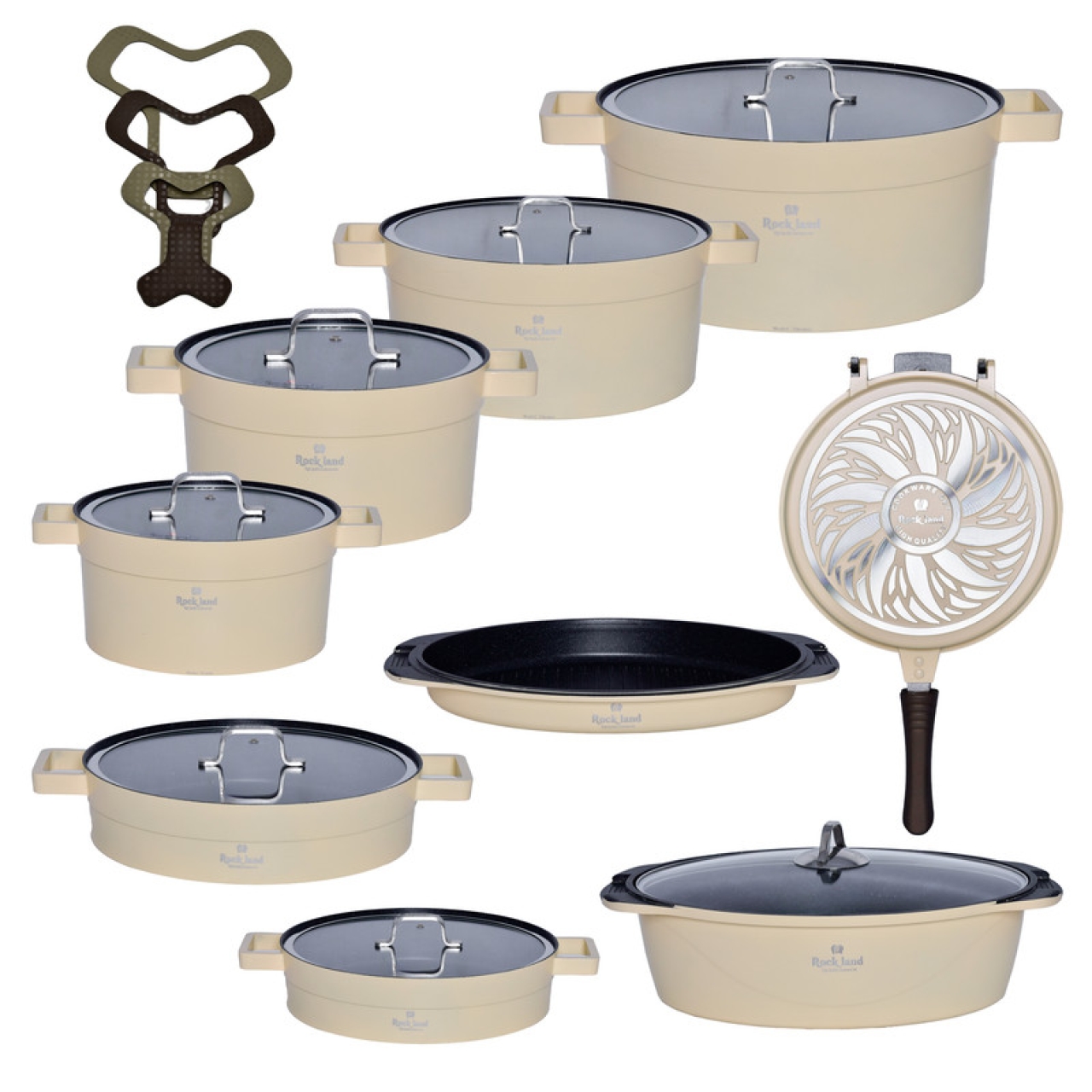 سرویس قابلمه چدن راکلند 21 پارچه مدل تمیس RM2100