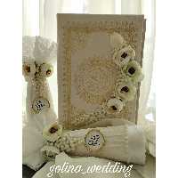 ست بله برون طرح گل و مروارید 