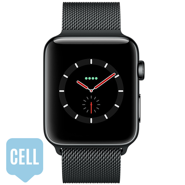 سری 3 استیل مردانه 42 میلیمتری Space Black Stainless Steel Case Space Black Milanese Loop - Hiapple.ir