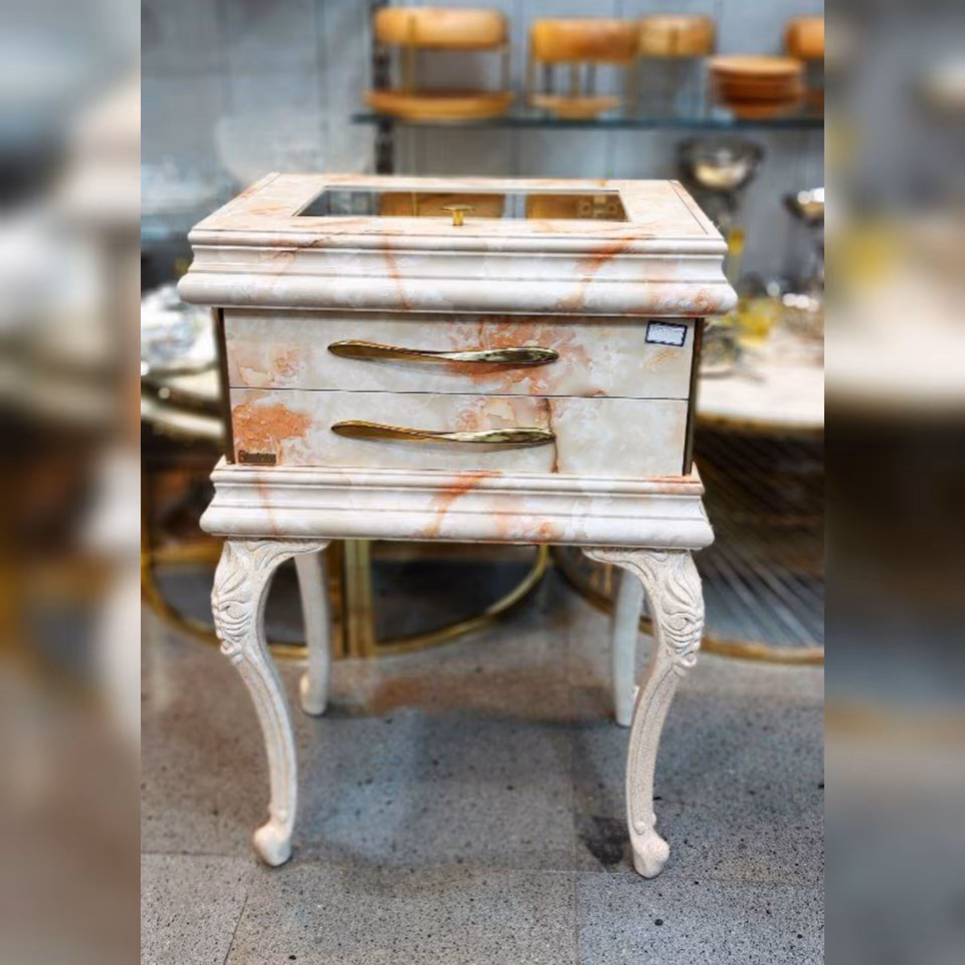 کنسول قاشق و چنگال طرح سنگ کشو ریلی رنگ کرم صورتی 