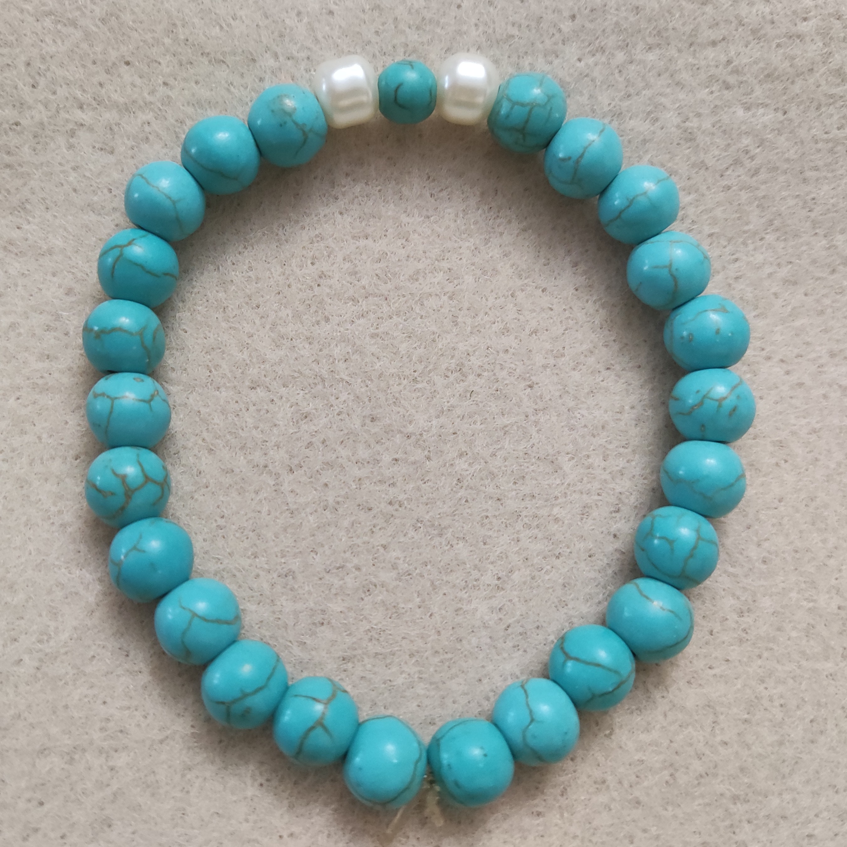 دستبند طرح سنگ فیروزه 