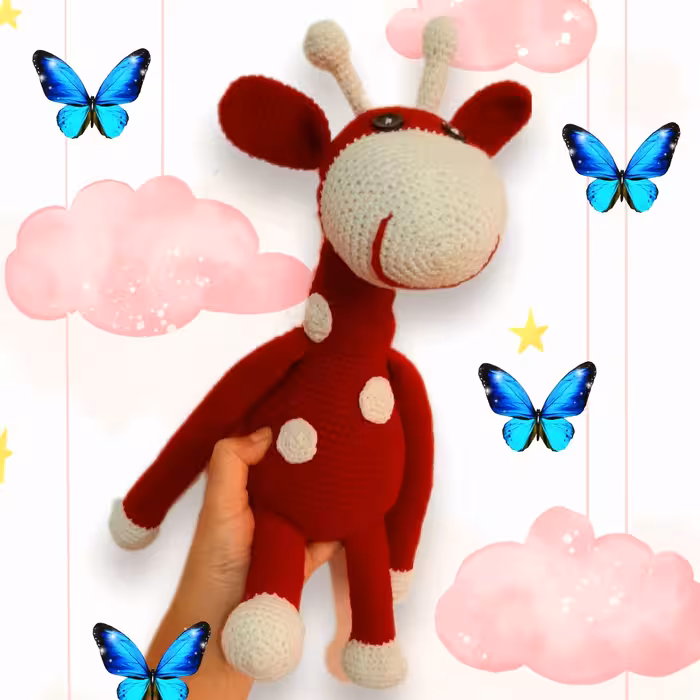 عروسک بافتنی زرافه دستساز 