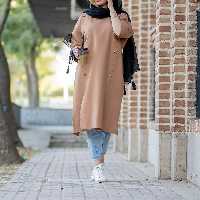 مانتو بلند زنانه پاییزه جلوبسته کتان زارا فری سایز  ارسال رایگان رنگ نخودی