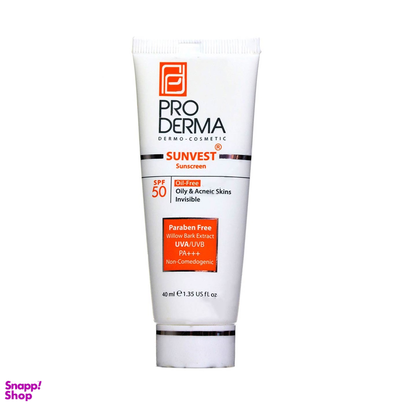 کرم ضد آفتاب فاقد چربی پرودرما (Proderma) با spf50 بی رنگ