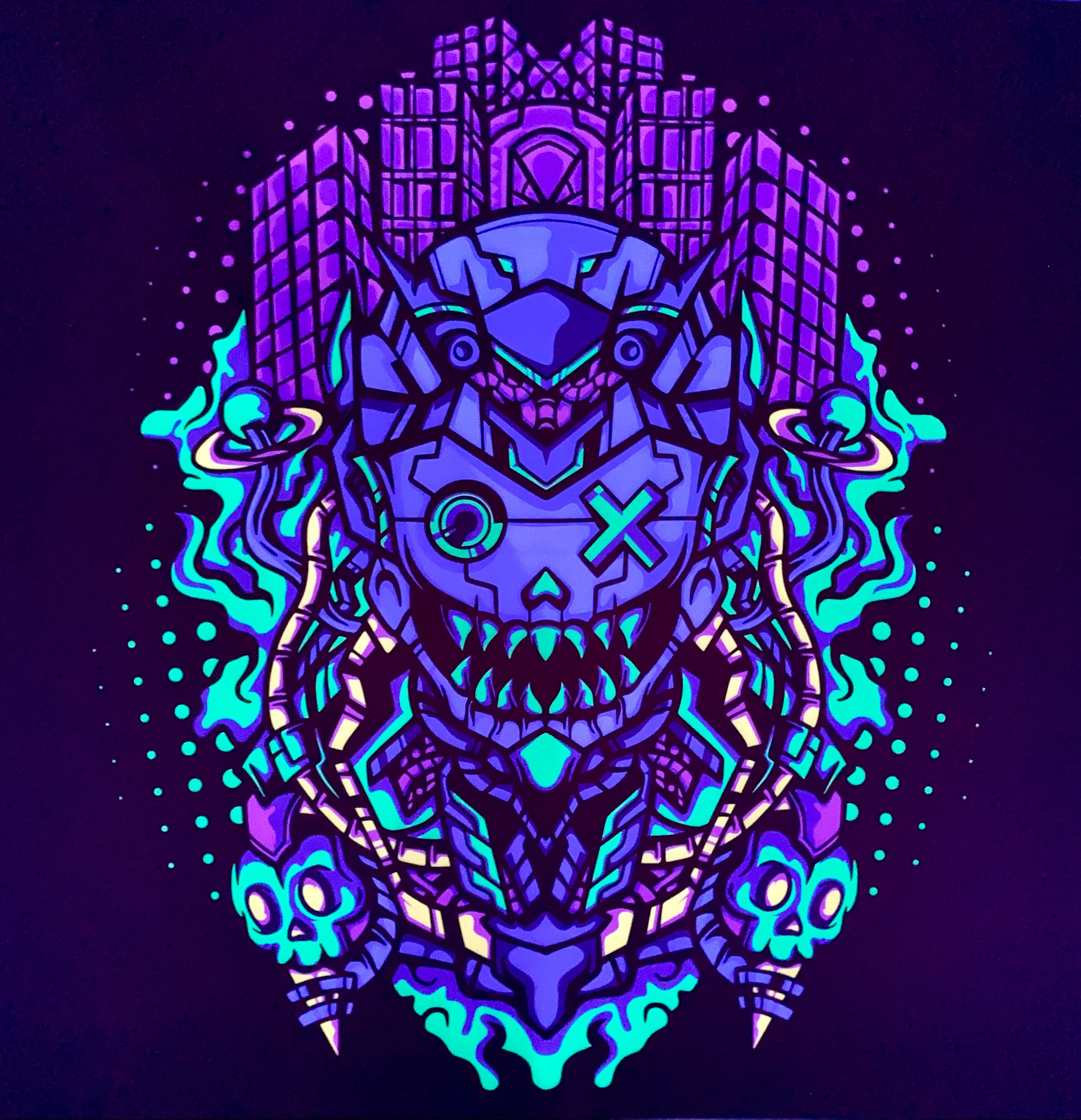 بک دراپ بلک لایت (فلورسنت) طرح شماره 7