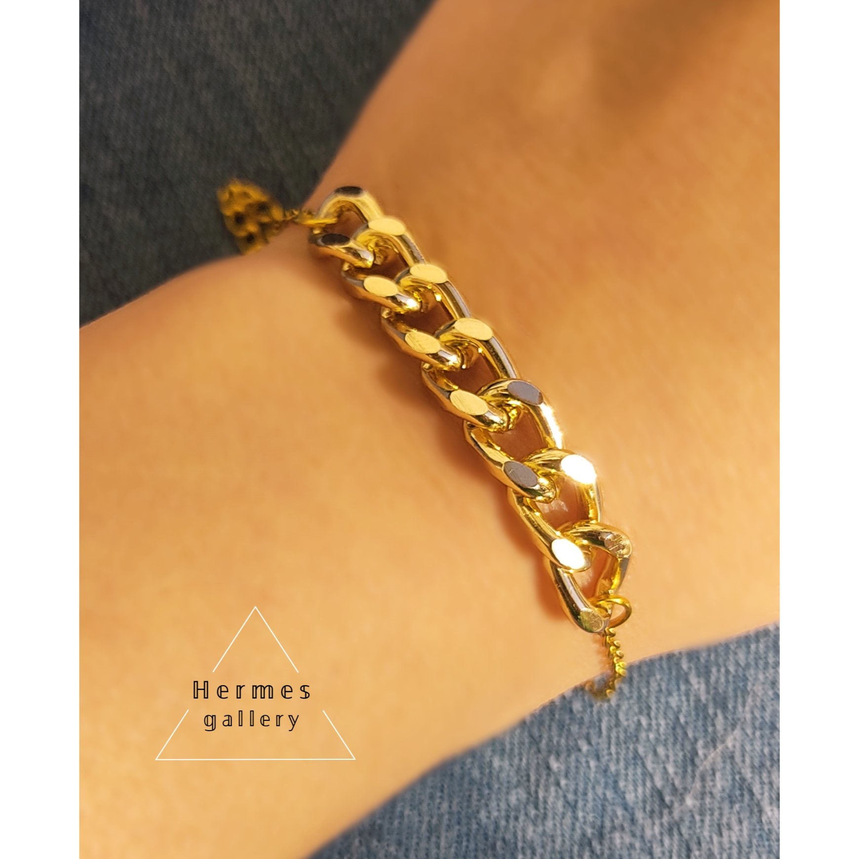 دستبند زنجیر کارتیر طلایی رنگ ثابت