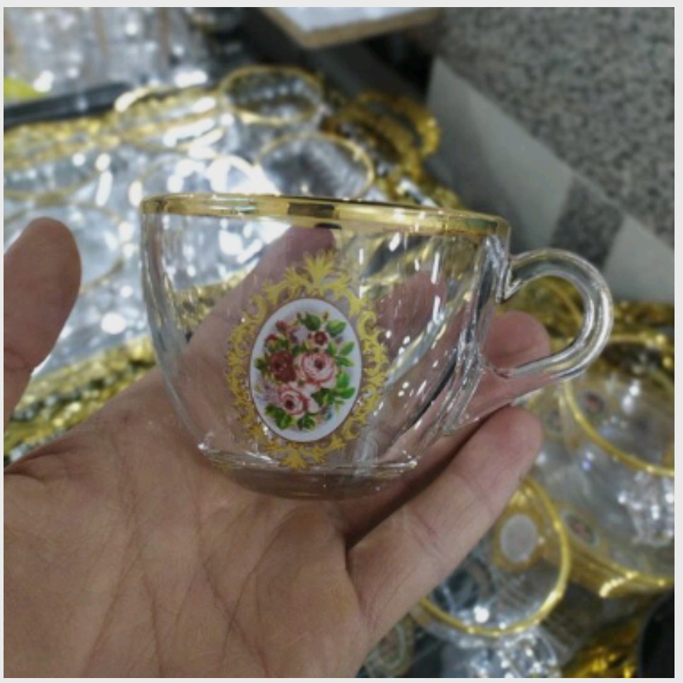 فنجان لب طلا رز گل