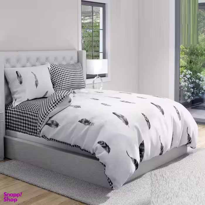 سرویس خواب طرح ساتین پنبه پلاس کد 21 یک نفره چهار تکه