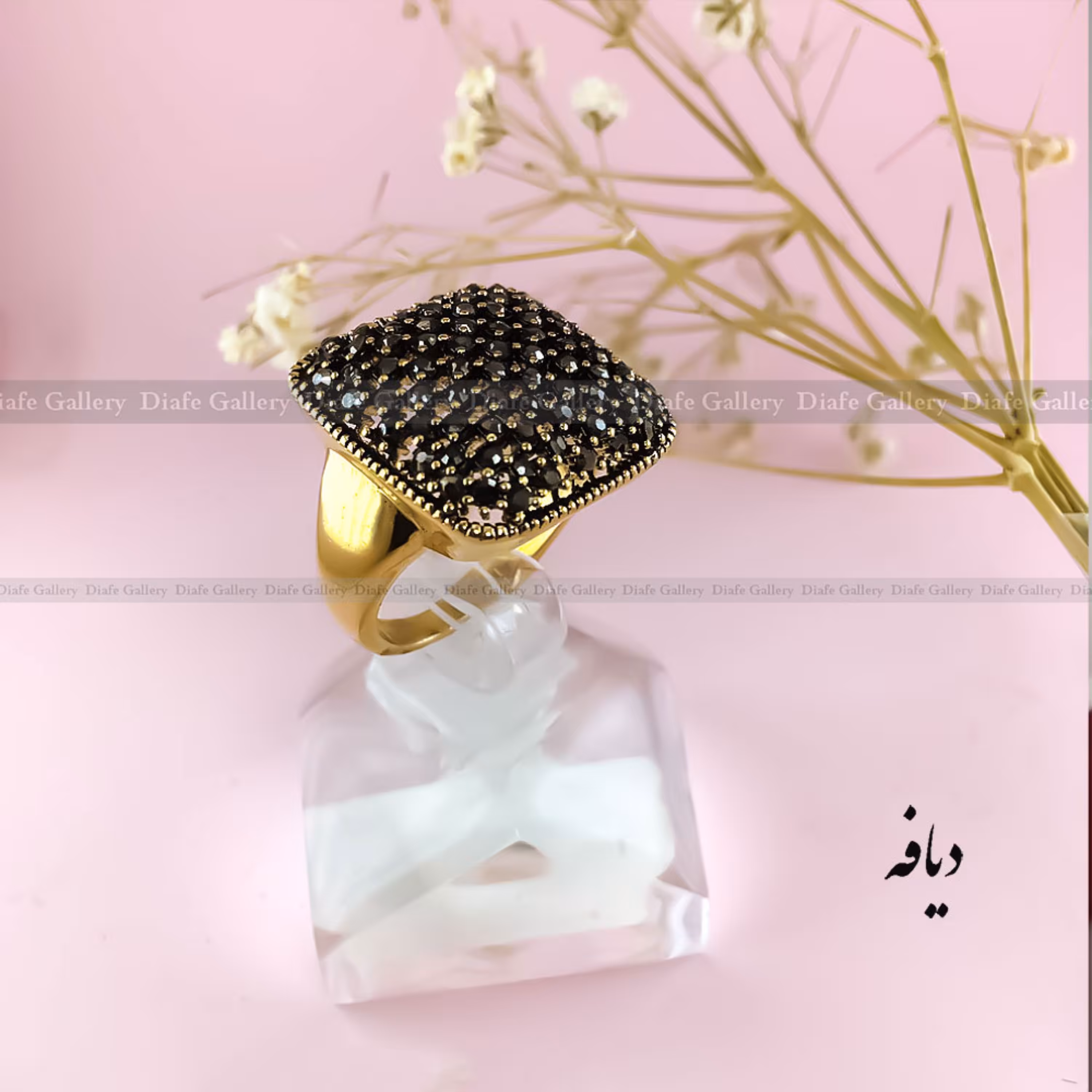 انگشتر سیاه قلم مارکازیت طرح مارکیز استیل رنگ ثابت