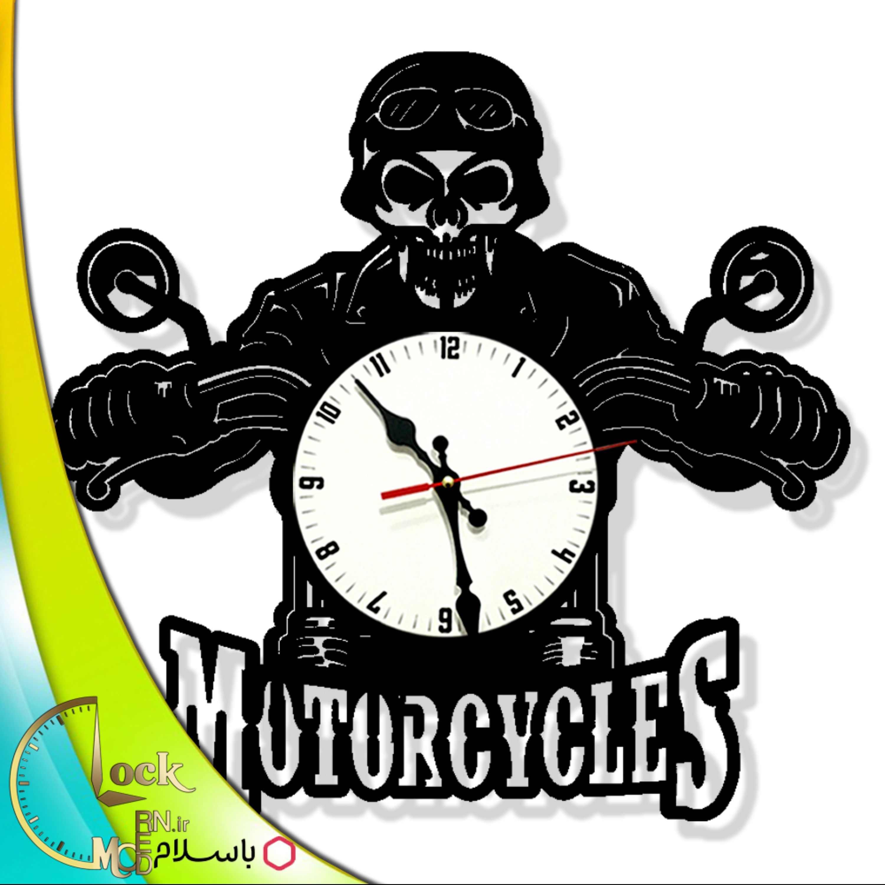 ساعت دیواری طرح موتورسیکلت کد 656