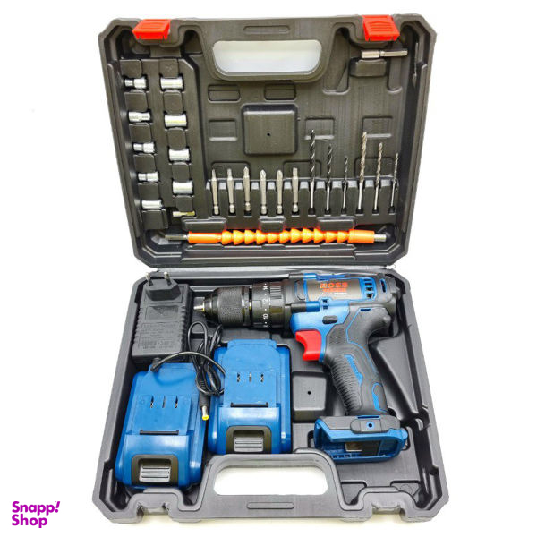 مجموعه 27 عددی دریل پیچ گوشتی چکشی شارژی مدل Boss Life Sryle