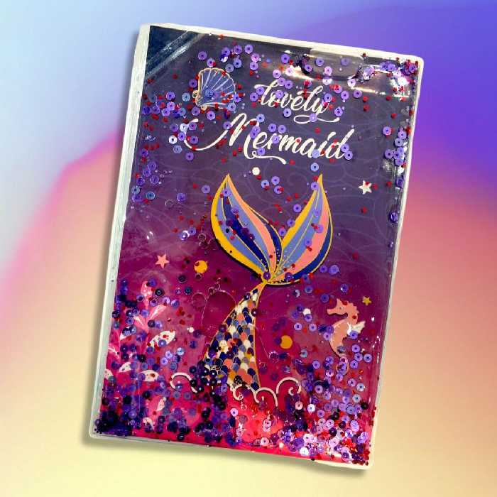 دفتر پولک دار سويل طرح دم پری دريايی و اسب آبی کد 002