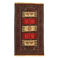 گلیم دستبافت دو متری مدل سفره کردی کد 4020476(فروش چکی 6 ماهه با کد تخفیف farshgereh)