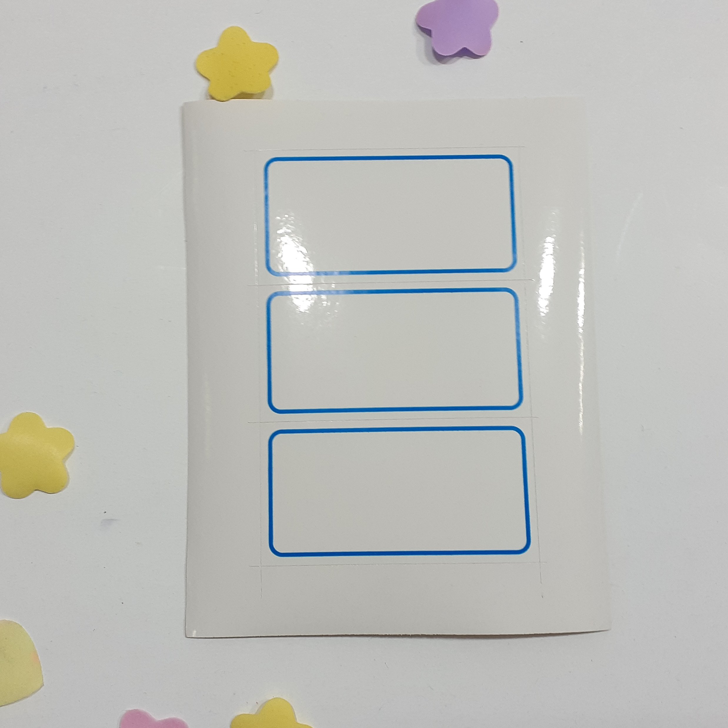 برچسب اتیکت اسم و قیمت دورآبی سه عددی