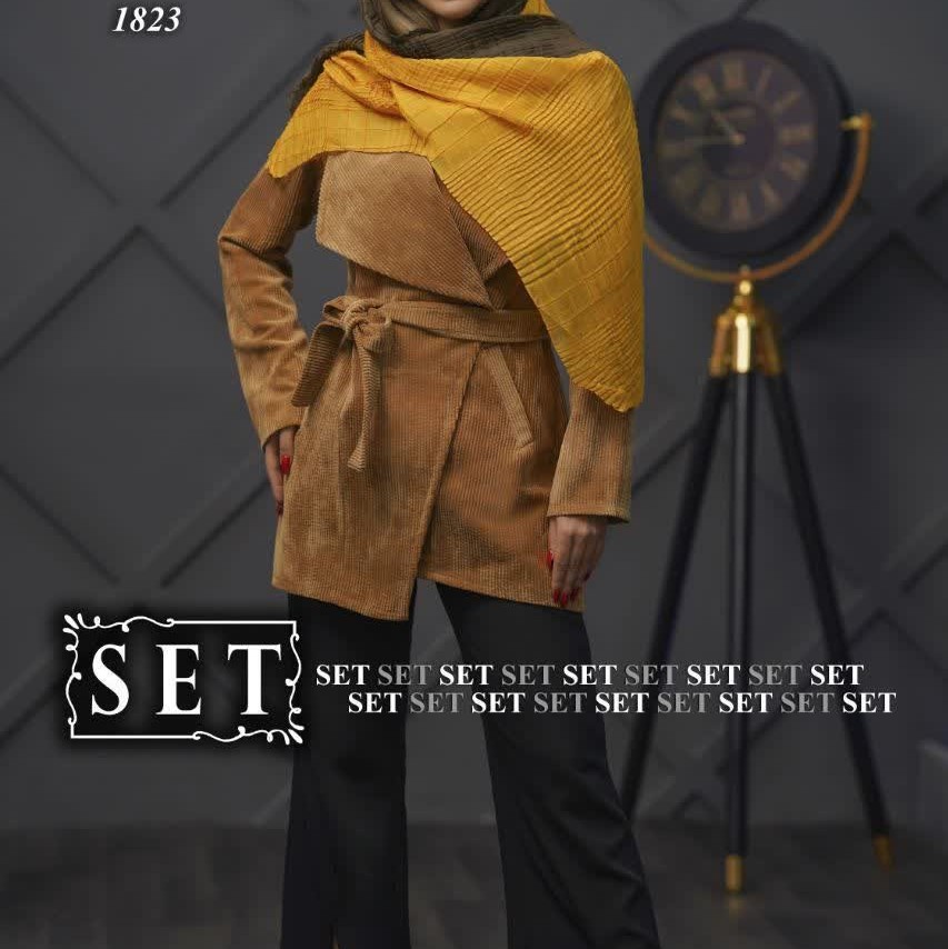 پالتو مزون دوز مدل لارا رنگ دارچینی نود