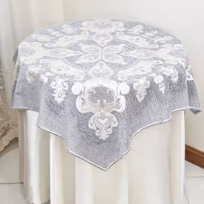 رومیزی خاطره مخمل قلمکاری جدید مربع سایز 90 در 90 در رنگبندی متنوع 