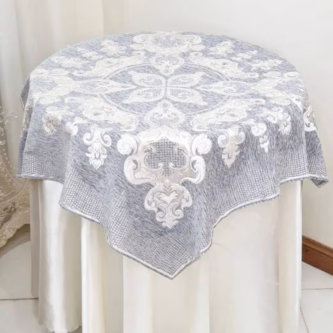 رومیزی خاطره مخمل قلمکاری جدید مربع سایز 90 در 90 در رنگبندی متنوع 