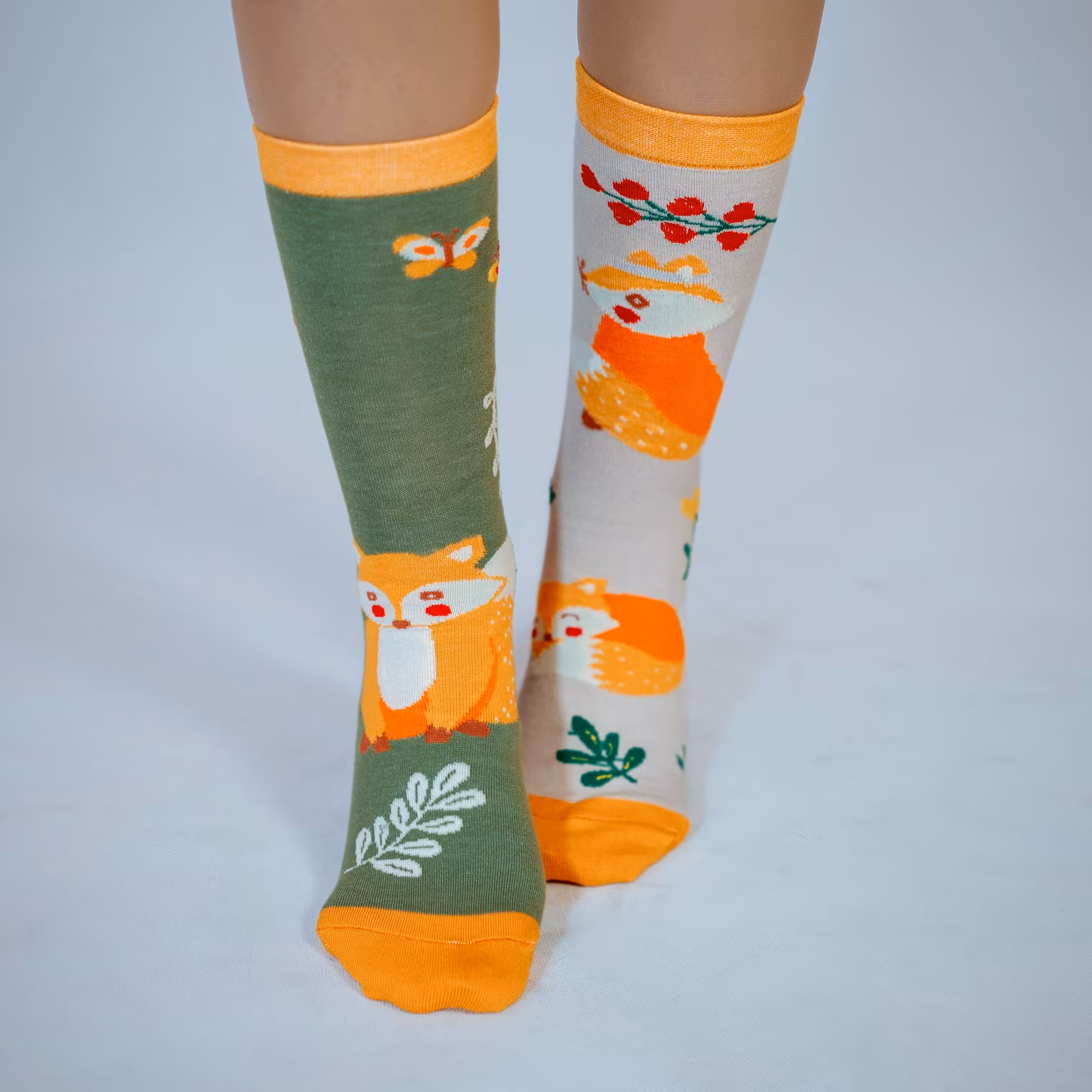 جوراب  لنگه به لنگه روباه سبز