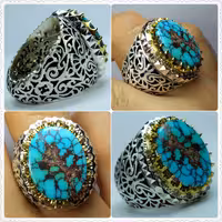 انگشتر  فیروزه شجر نیشابوری نفیس و فاخر