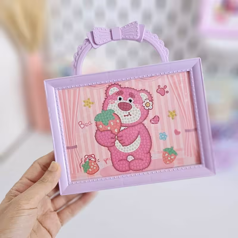 نقاشی الماسی دسته دار لاتسو و پوم پوم