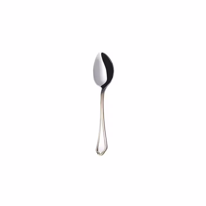 قاشق چای خوری 6 نفره ناب استیل طرح ونیز دور طلایی (6 پارچه)