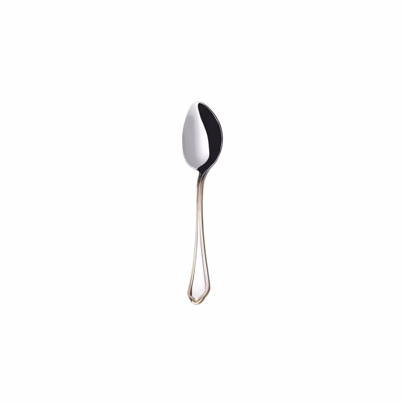 قاشق چای خوری 6 نفره ناب استیل طرح ونیز دور طلایی (6 پارچه)