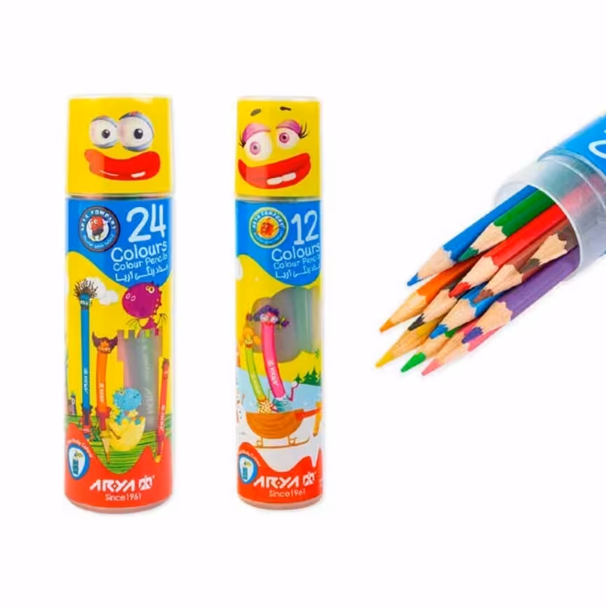 مدادرنگی استوانه ای  12 رنگی آریا 
