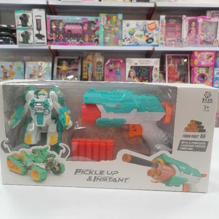 تفنگ تیر پرتاب کن به همراه ماشین رباط شو 