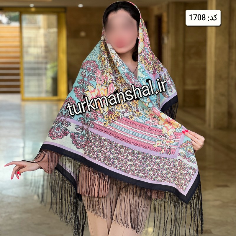 روسری ترکمن ابریشمی (ایتالیایی) کد 1708