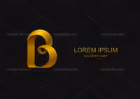 وکتور لوگو حرف B انگلیسی طلایی | گرافیک با طعم تربچه