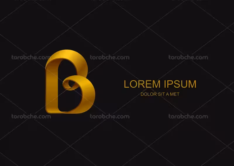 وکتور لوگو حرف B انگلیسی طلایی | گرافیک با طعم تربچه