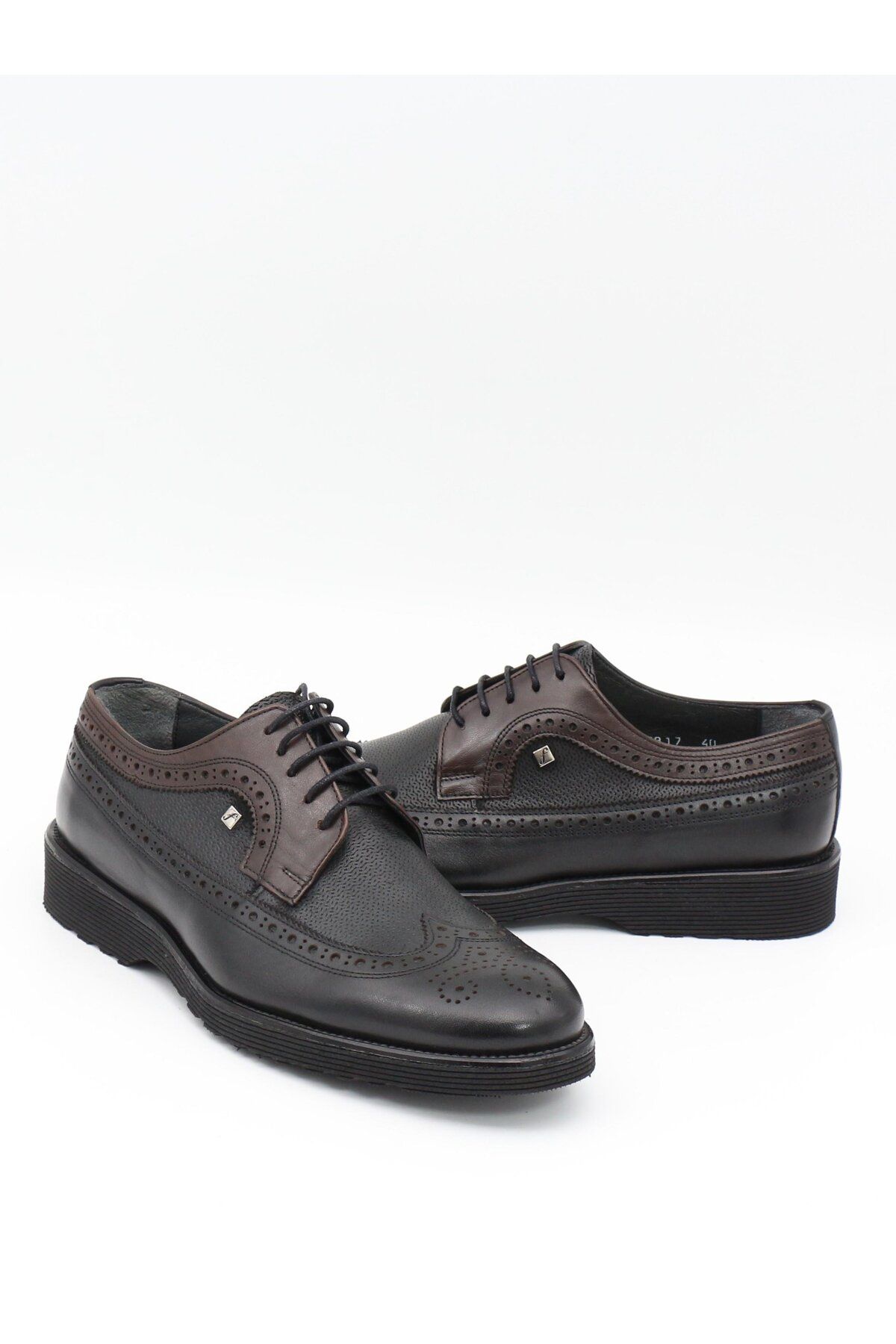 کفش های کژوال مشکی مردانه 2817 سیاه چرمی واقعی EVA BASE Fosco