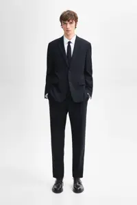 کت بلیزر آبی مردانه 100 ٪ کلاسیک پشم اورجینال Massimo Dutti