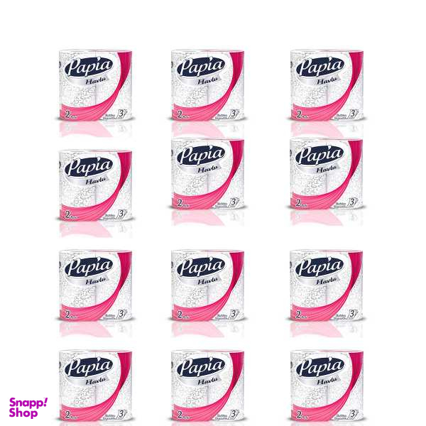 دستمال حوله ای پاپیا مدل 2 رولی مجموعه 12عددی