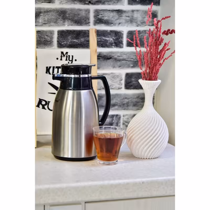 فلاسک 1 لیتری بدنه استیل          ( داخل شیشه ی صورتی ) یونیک مدل 1851  