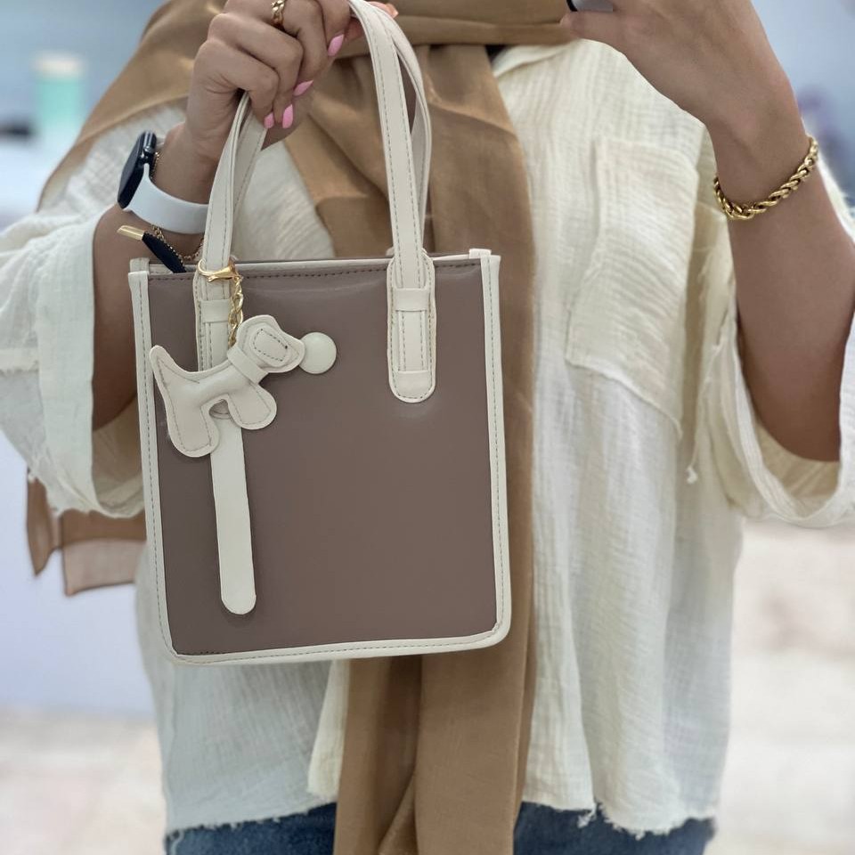 کیف طرح هرمس کرم قهوه ای