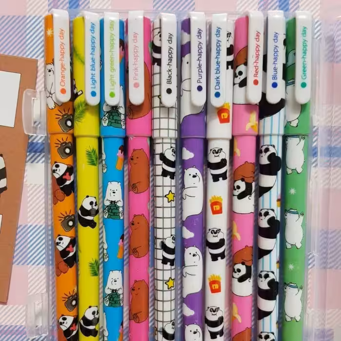 لوازم تحریر نوشت افزار فانتزی روان نویس فانتزی روان نویس ده رنگ هپی دی 