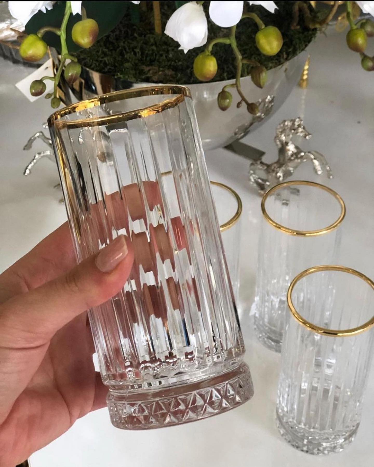 لیوان بلند لب طلا الیسا پاشاباغچه ترکیه