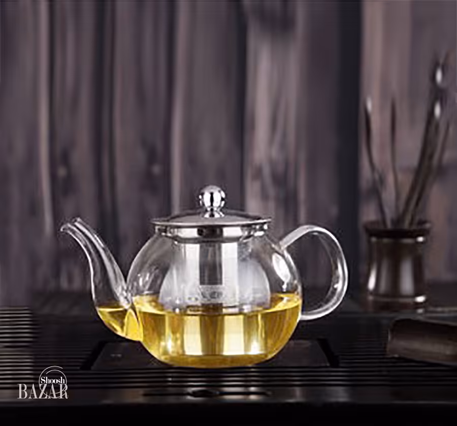 قوری تمام پیرکس با صافی و درپوش فلزی