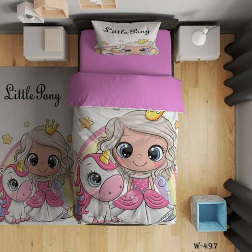 سرویس روتختی یک نفره میکروتترون سه بعدی،طرح پرنسس و تک شاخ،مناسب کودک و نوجوان