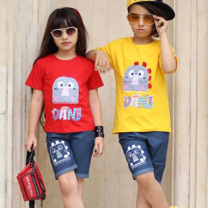 تیشرت شلوراک اسپرت چیک چیک مناسب ست خواهر برادری