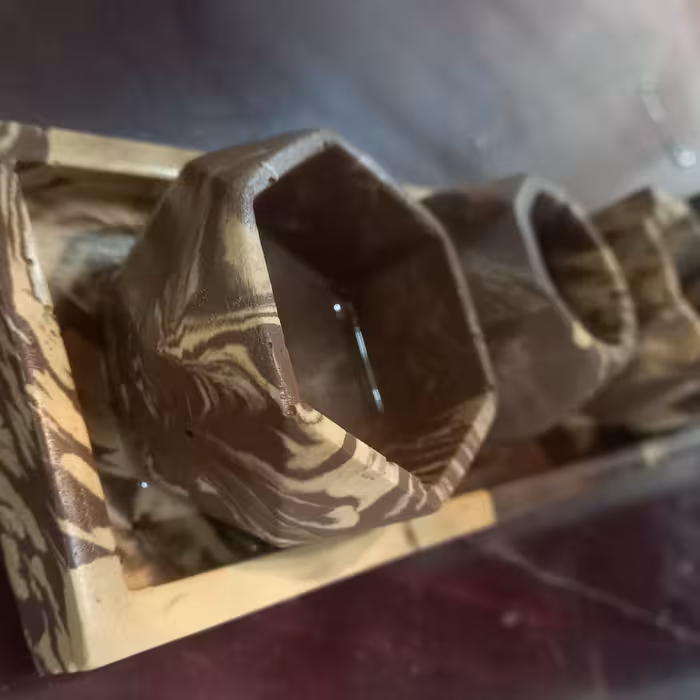 ست 5 تکه ای مینیاتوری سنگی شکلاتی