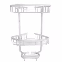 قفسه حمام 2 طبقه نقره ای آلومینیومی ضد زنگ مناسب کنج ارسال با باربری پس کرایه