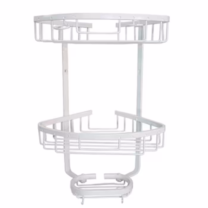 قفسه حمام 2 طبقه نقره ای آلومینیومی ضد زنگ مناسب کنج ارسال با باربری پس کرایه