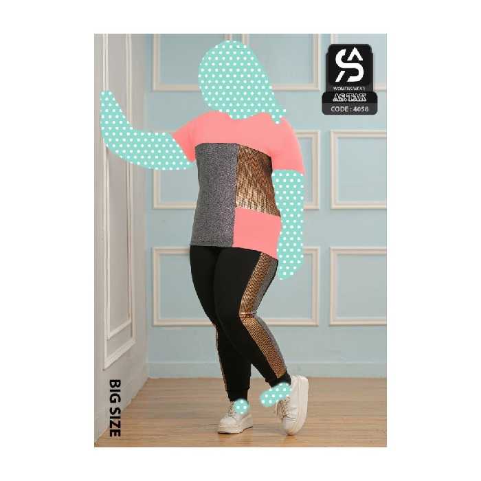 تیشرت شلوار  جنس ویکوز رنگبندی‌مطابق عکس بیگ سایز هیوا شاپ 