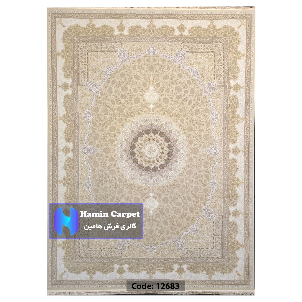 فرش 6 متری 1200 شانه تراکم 3600 نخ اکلریک گل برجسته کد AR12683