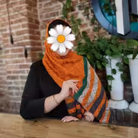 شال نخ پنبه منگوله دار