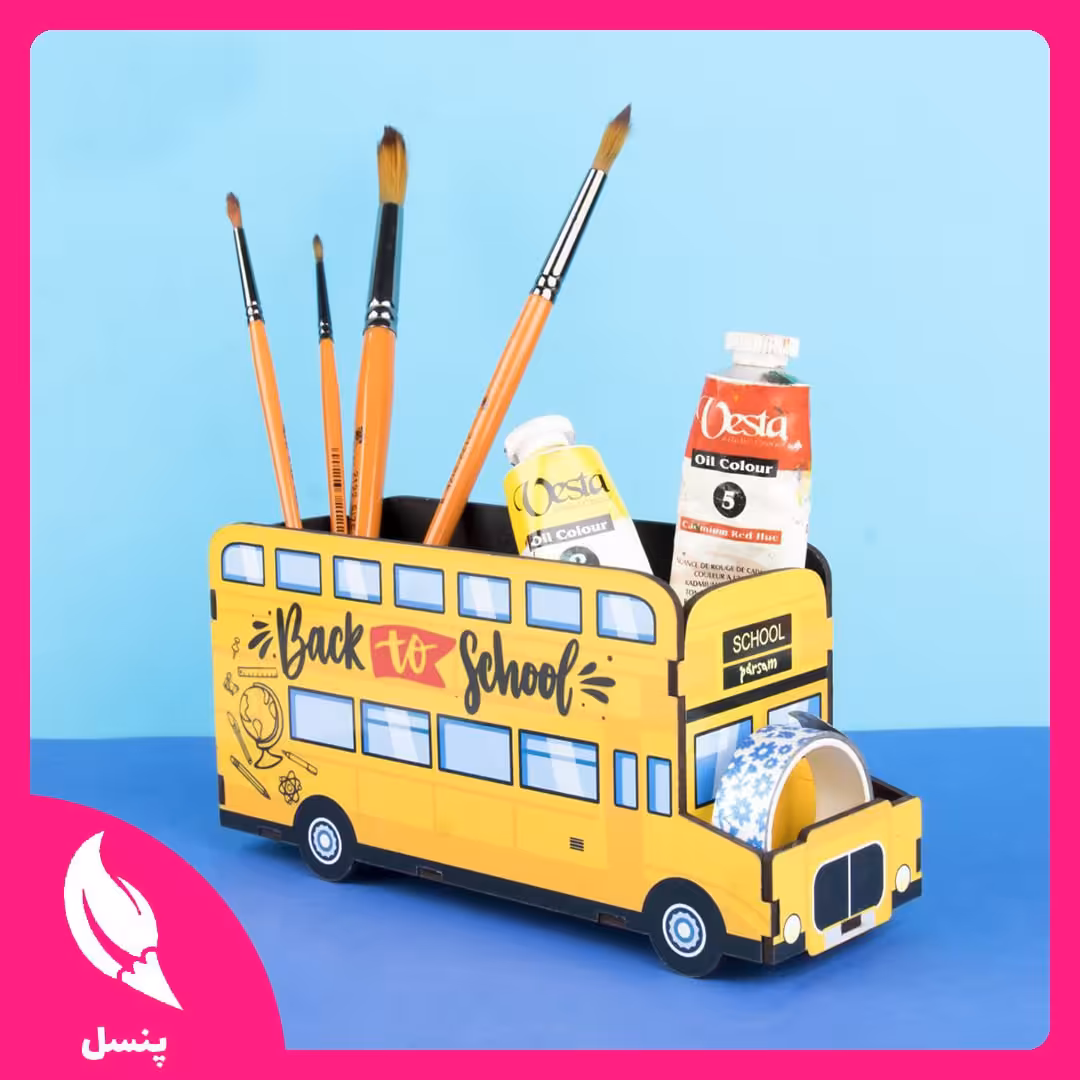 جاقلمی چوبی اتوبوس زرد